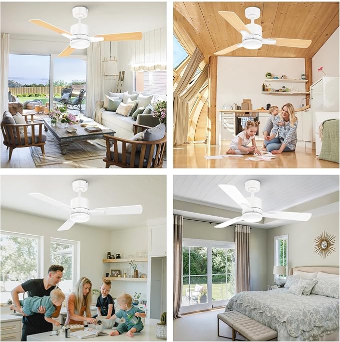 Ceiling Fans with Lights, 42 Inch Low Profile Ceiling Fan with Light and Remote - Image 6