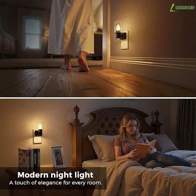 L LOHAS LED Night Light, Vintage Night Lights Plug into Wall, 350°Rotating LED - Image 6