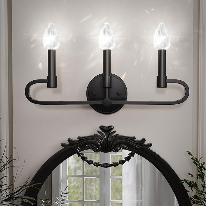 Bathroom Vanity Light, 3 Light Matte Black Vanity Lights by Weyderk