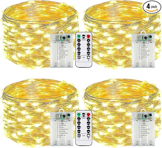 4-Pack Fairy Lights Battery Operated by EXF