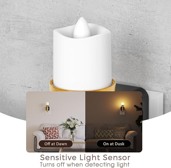 Briignite Flameless Candle Night Light, Night Lights Plug into Wall, LED Candle - Image 3