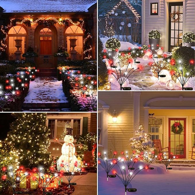 OZS 6Pack Total 48LED Solar Garden Lights Christmas Fairy Outdoor - Image 3