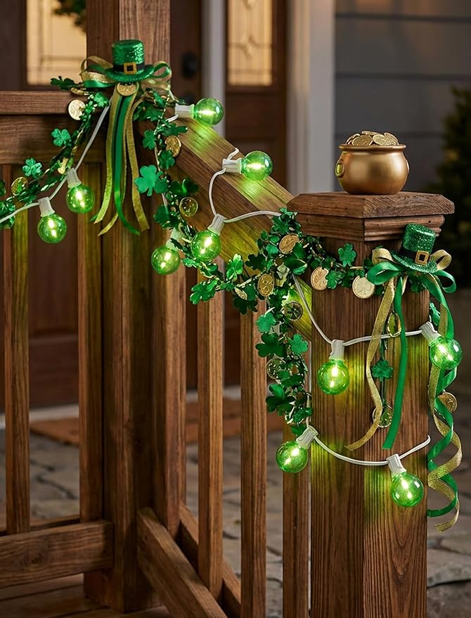 25FT G40 LED Outdoor Globe String Lights, Outdoor St. Patrick's Day Decorations - Image 6