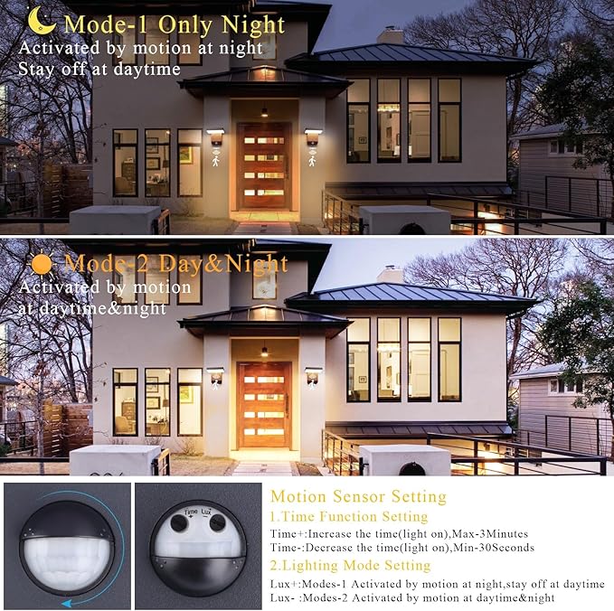 Motion Sensor Outdoor Light, Bronze LED 24W Exterior Motion Porch Light Modern - Image 4