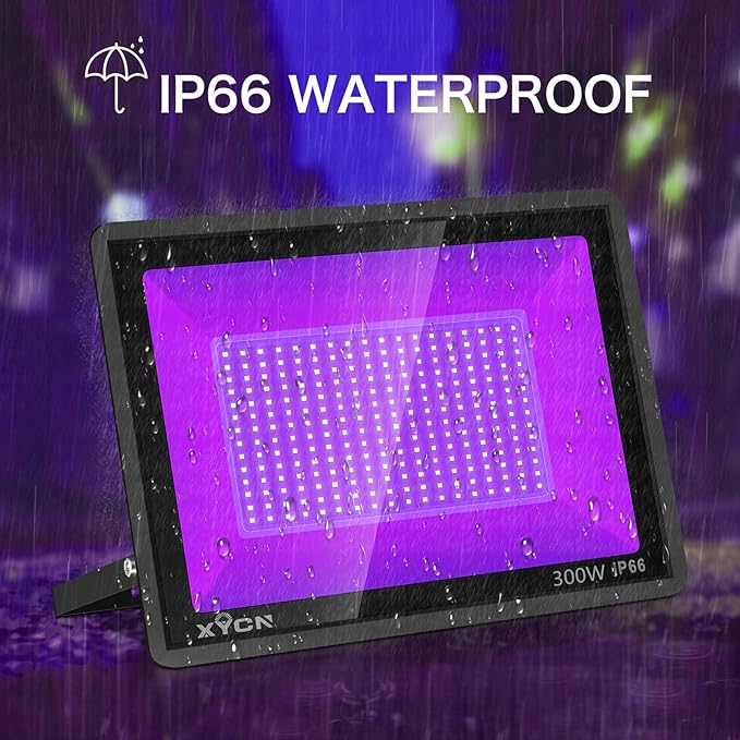 2 Pack 300W LED Black Lights Outdoor, Flood Blacklight Light - Image 2