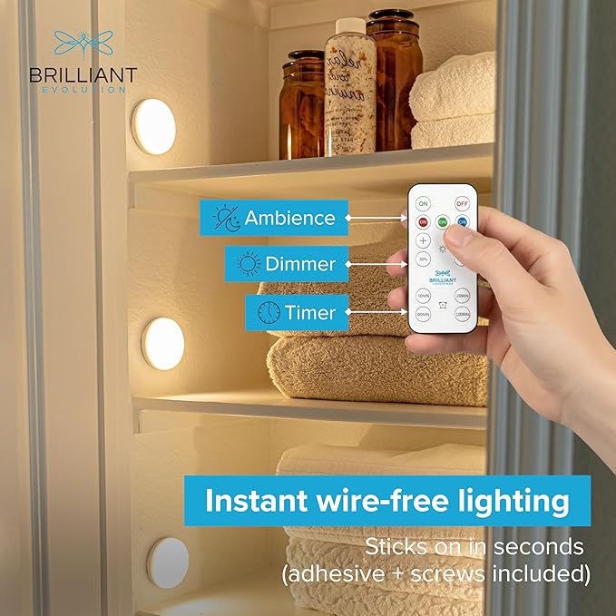 Brilliant Evolution Wireless LED Puck Light 3 Pack - Image 2