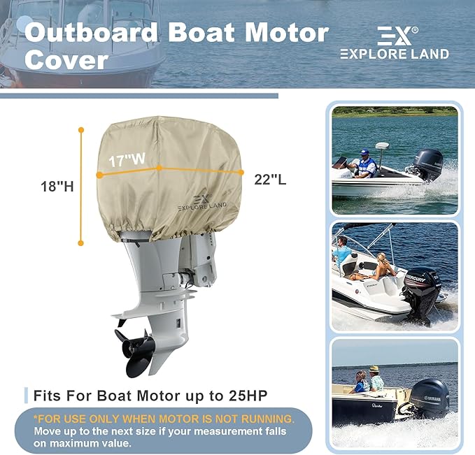 Explore Land Waterproof 600D Heavy Duty Outboard Motor Cover - Image 4