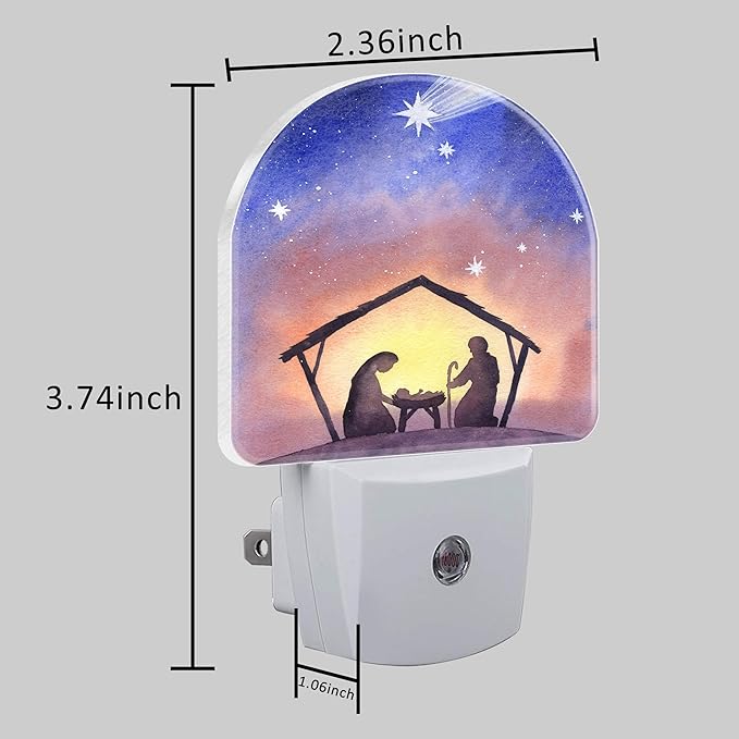 Night Light Plug into Wall Birth of Jesus in Bethlehem Night Light - Image 5