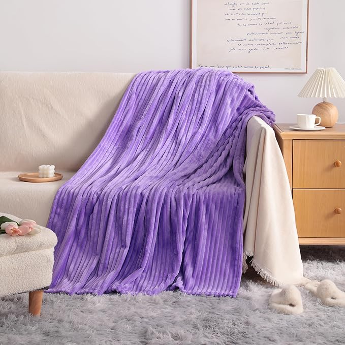 NTBAY Plush Flannel Twin Bed Blanket, 60X80 Inches Soft and Warm Lightweight - Image 5