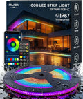 COB LED Strip Lights, RGB Smart IC, IP67 Waterproof, Dimmable 20FT/6M, Color by MILADALED