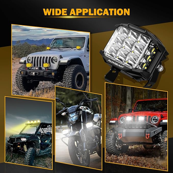 Auxbeam 5" 168W LED Cube Pods Offroad Driving Light - Image 9