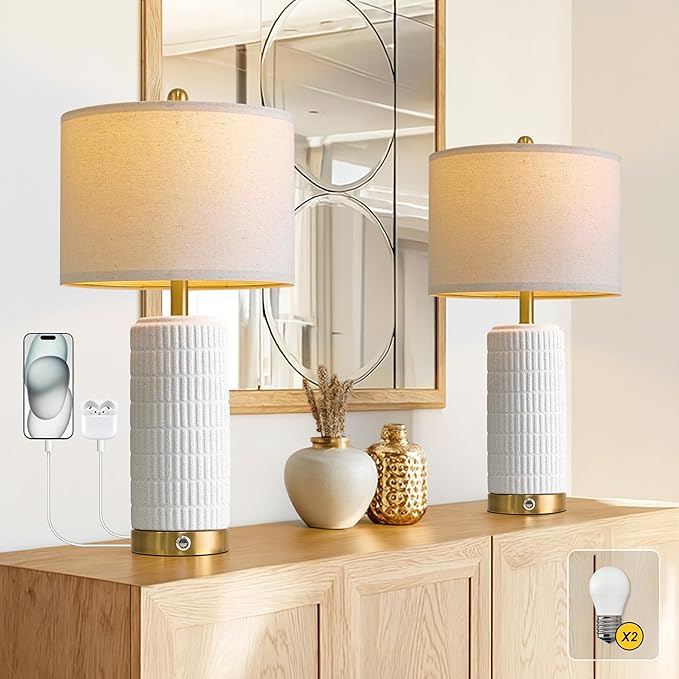 PoKat Stone-Like Ceramic Table Lamps - Image 5