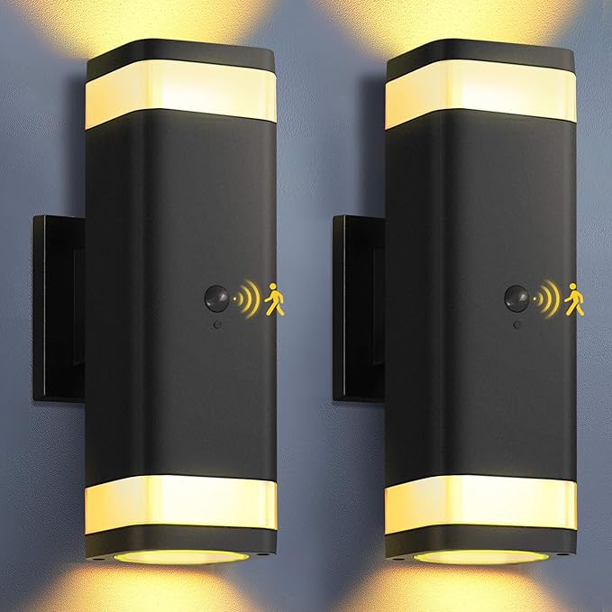 RAYVO Motion Sensor Outdoor Lights 2 Pack, Modern Dusk to Dawn Exterior by Zinola