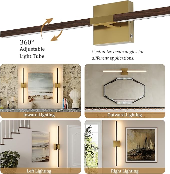 40 Inch Rechargeable Battery Operated Wall Sconce Set 2, 8000mAh Cordless - Image 2