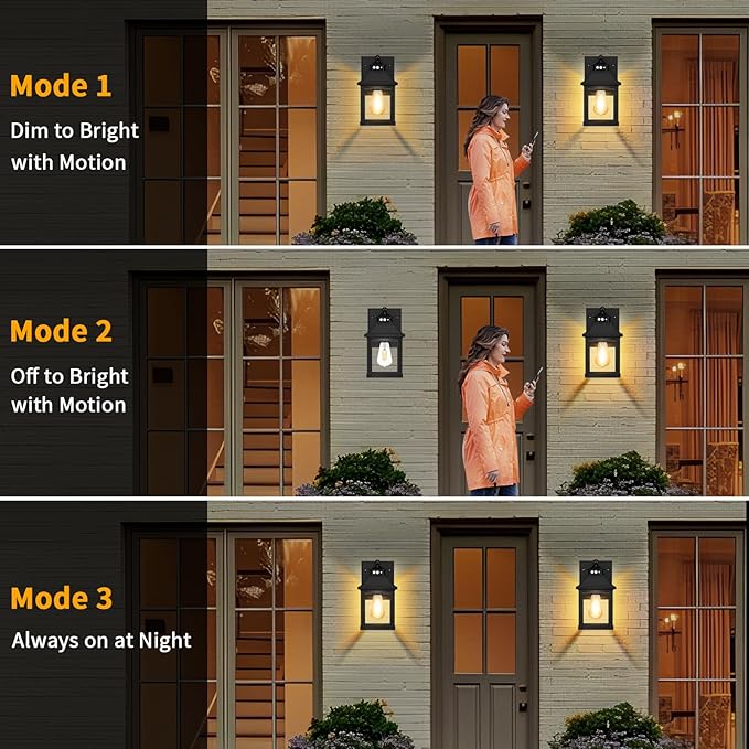 Solar Sconce Lights Outdoor Wall Mount Solar Porch Light Exterior Waterproof - Image 3