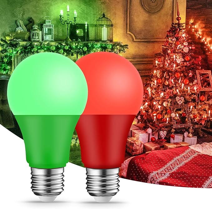 Red Green Light Bulbs -- 9W（60W Equivalent） E26 Base LED Colored Light Bulb - Image 6