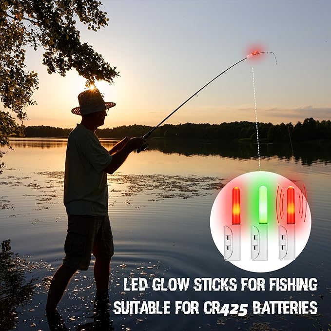 6 Pcs Fishing Glow Sticks LED Fishing Pole Light Night Fish Alert Glow Stick - Image 5