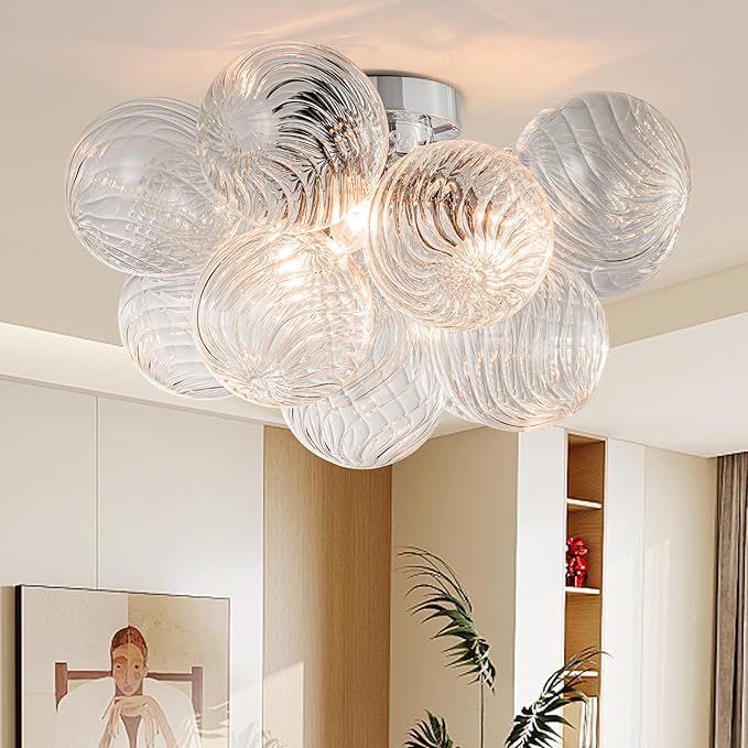 GoYeel Modern Chandelier Close to Ceiling Light Fixture 3 Light Contemporary by GoYeelLighting