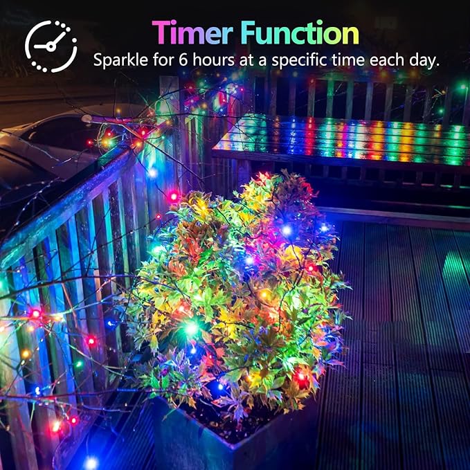 2 Pack Christmas Fairy Lights Battery Operated, 20FT 60LED RGB Color Changing - Image 7