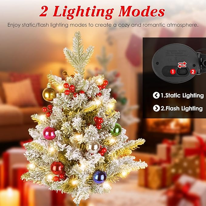 2 Pack Solar Christmas Decorations Tree Lights, Upgraded Outdoor Solar Stake - Image 3