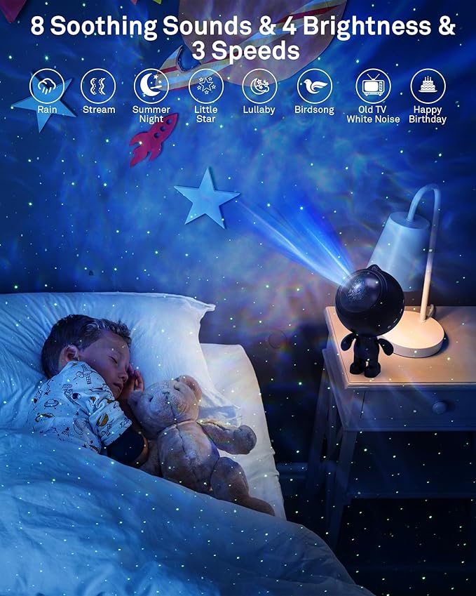 AIRIVO Star Projector, Astronaut Galaxy Projector Night Light Bluetooth Speaker - Image 4