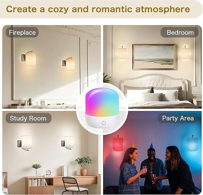 Wireless Wall Sconces Set of 2, Rechargeable Battery Operated Wall Lights - Image 8