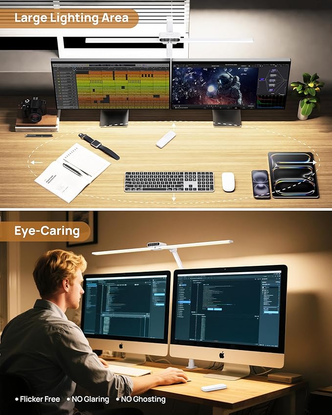 TROND LED Desk Lamp with Clamp, 29.55'' Tall Desk Light with Remote, 1500LM - Image 3
