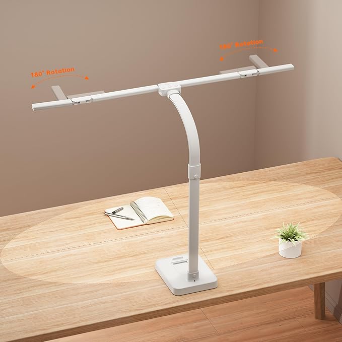 LED Desk Lamp for Home Office - 24W Bright Double Head Desk Light - Image 5