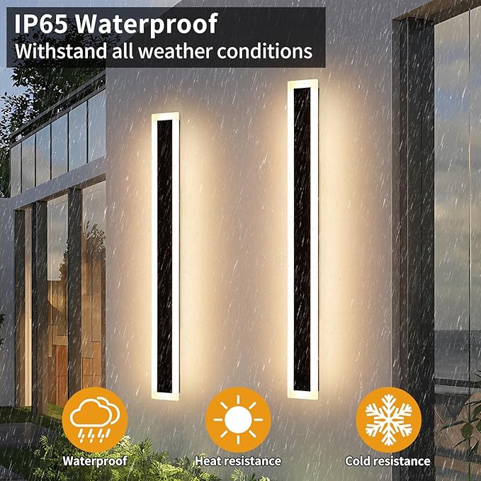Upgrade Widened 2 Pack 57inch Long Modern Outdoor Wall Light, Dimmable - Image 6