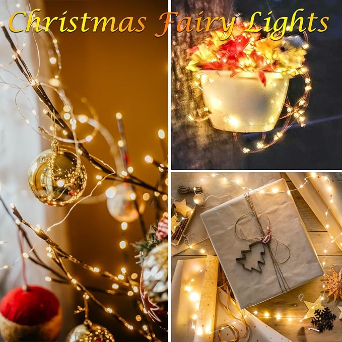 6 Pack Christmas Fairy Twinkle Lights Battery Operated, 3 Pack Cool Whie & 3 - Image 3