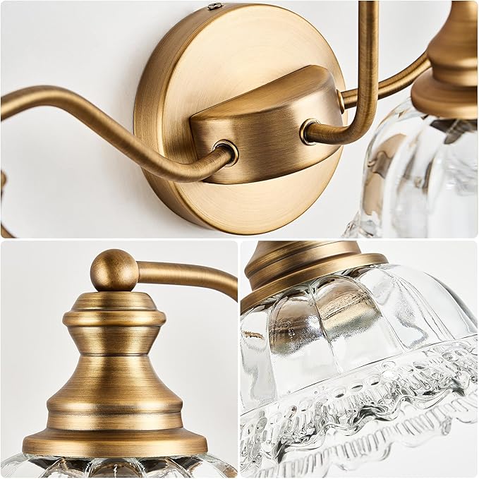 Vintage Bathroom Vanity Light Fixture 3 Lights Vanity Lighting Matte Antique - Image 7