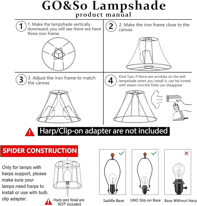 GO&SO 2 Pack White Linen Lamp Shades Square Cut Corners, Transitional Style - Image 10