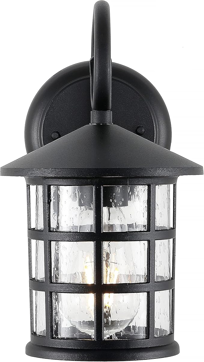 JONATHAN Y JYL7609A-SET2 Cadiz 6" 1-Light Iron/Seeded Glass Cottage Rustic - Image 5