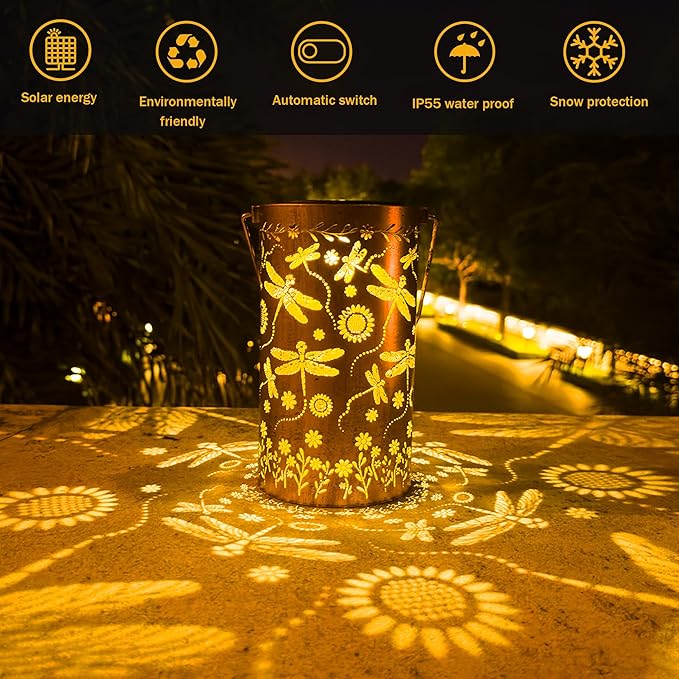 Dragonfly Flower Solar Lanterns Outdoor Waterproof, Birthday Gifts - Image 4
