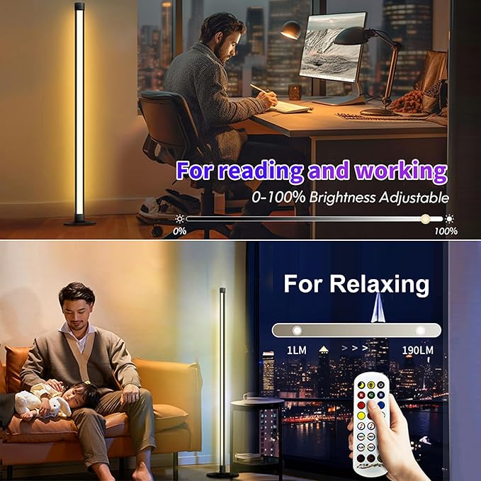 LED Floor Lamp, 63-Inch RGB Corner Light - Image 9