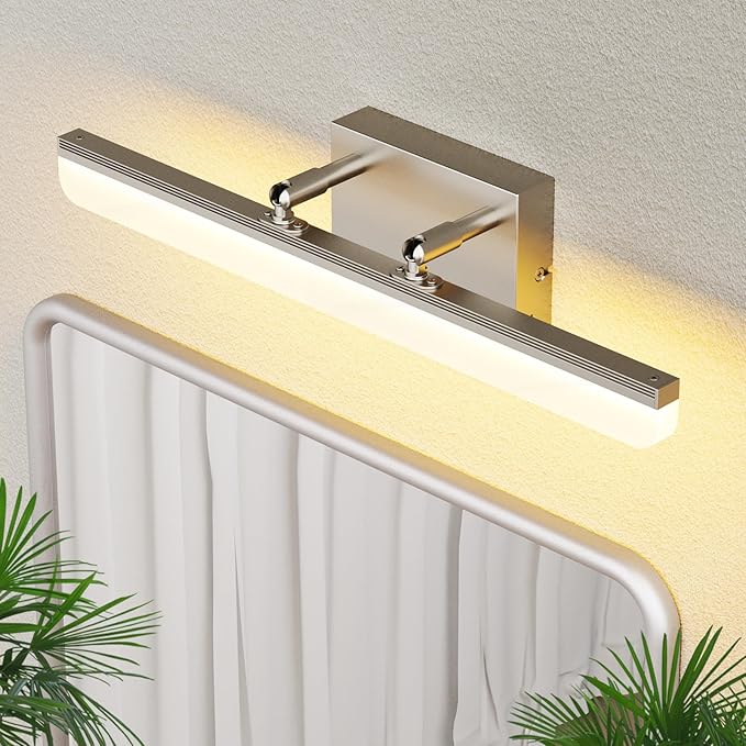 Brushed Nickel Vanity Light, 15.7” Dimmable LED Bathroom Light Bar by KELIDENLighting