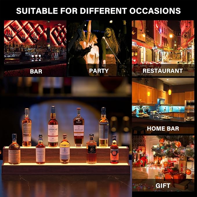 LED Liquor Display Shelf, Freestanding Bar Cabinet - Image 4