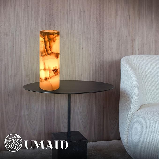 UMAID Handcrafted Onyx Marble Table Lamp, Each Lamp One-of-a-Kind - Image 7