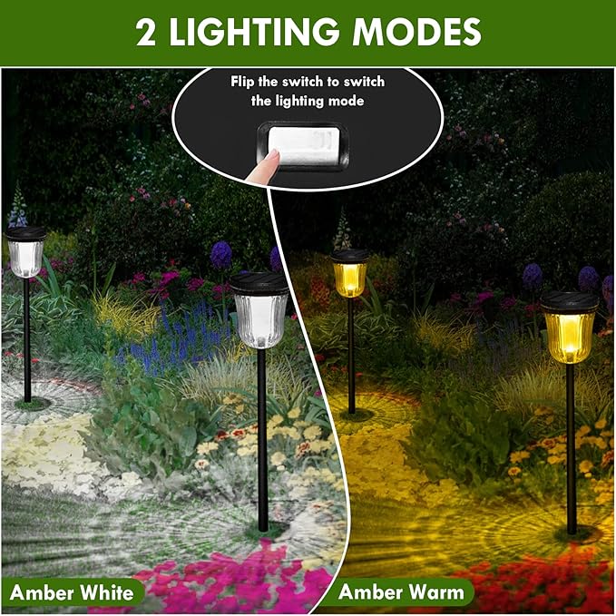 Solar Pathway Lights Outdoor, Solar Lights Outdoor Waterproof IP65, 200 LM Auto - Image 2