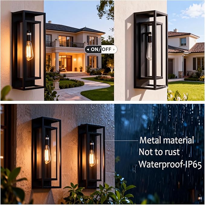 6Pack 18inch Outdoor Wall Light Fixtures, Exterior Waterproof Lanterns - Image 4