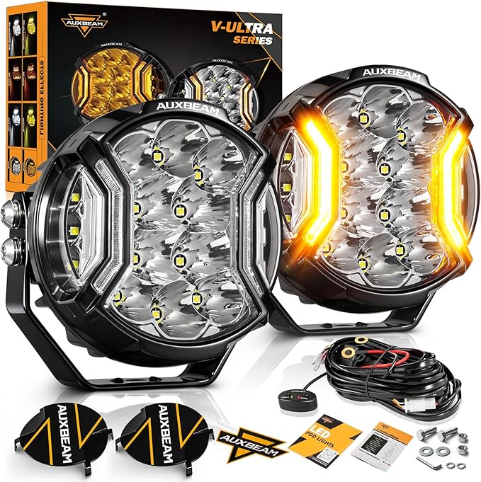 Auxbeam 5In V-Ultra Series 172W LED Light Pods, Offroad Round Driving Light by Auxbeam
