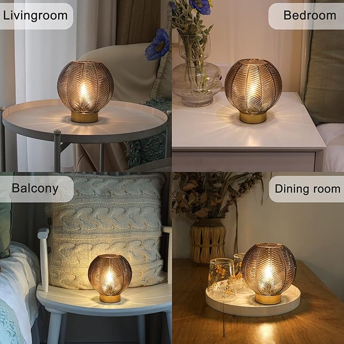 Battery Operated Lamp with Timer, Cordless Table Lamps with Bulb, Battery - Image 6