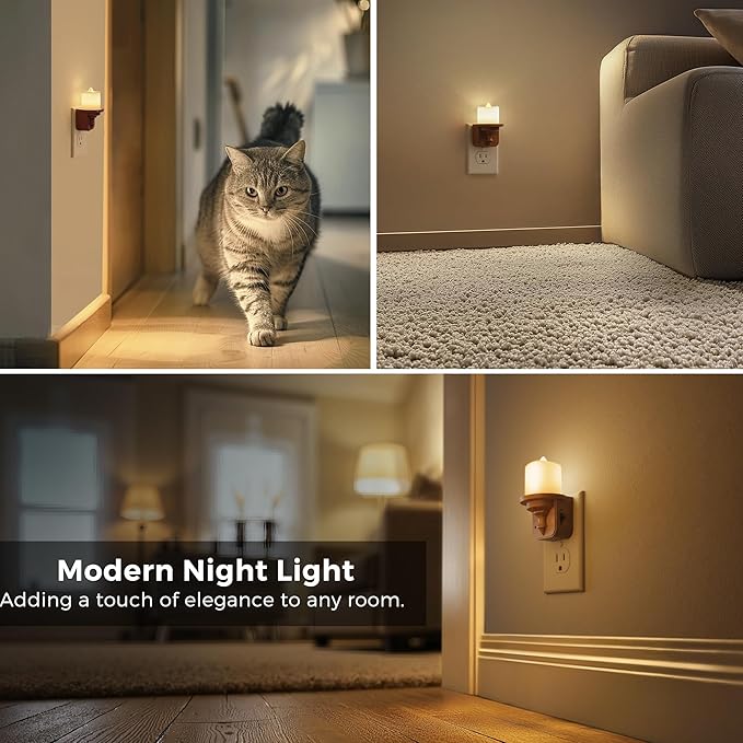 L LOHAS LED Night Light, 2 Pack Flameless Candle Night Light Plug in, Dusk to - Image 5