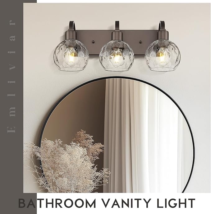 Emliviar 3-Light Bathroom Light Fixtures Over Mirror - Image 2