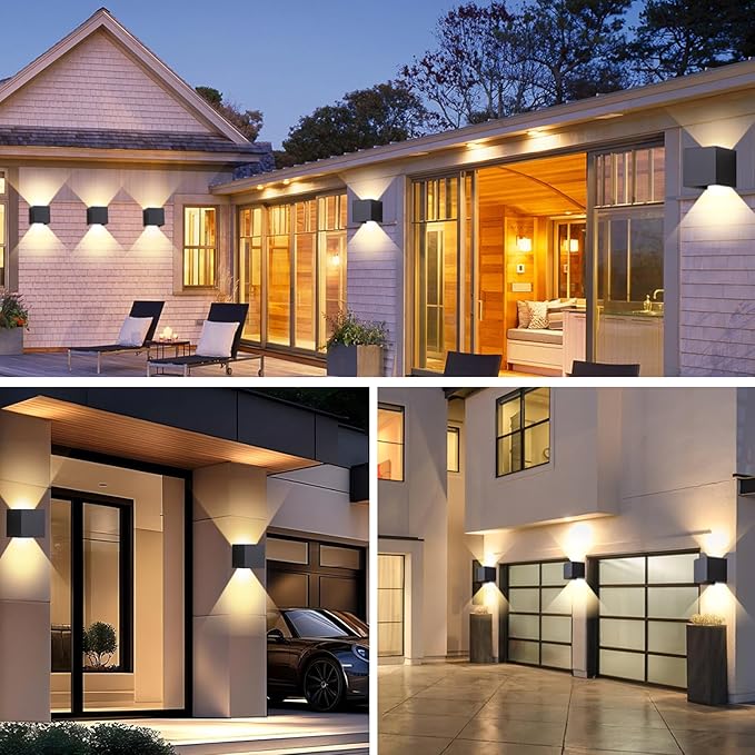4 Pack Outdoor Wall Sconces Exterior/Interior LED Wall Lights, 4.72"Square - Image 3