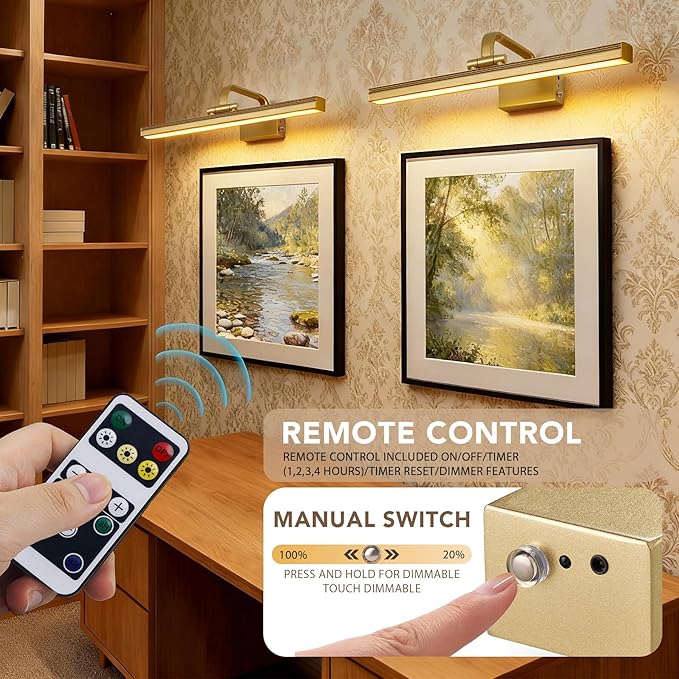 Picture Light, Picture Lights for Wall Cordless, Battery Wall Lights for - Image 5