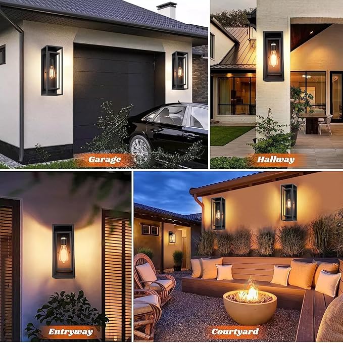 6Pack 18inch Outdoor Wall Light Fixtures, Exterior Waterproof Lanterns - Image 9