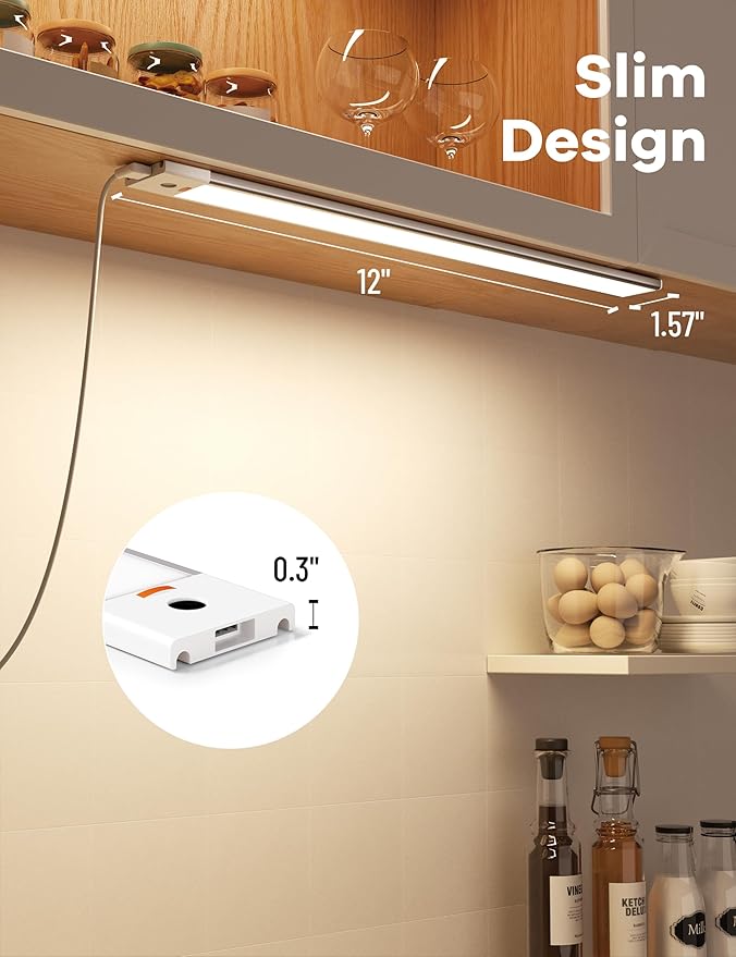 Hand Wave Gesture Under Cabinet Lights, 17 Inch Plug in Kitchen Counter Sink - Image 5