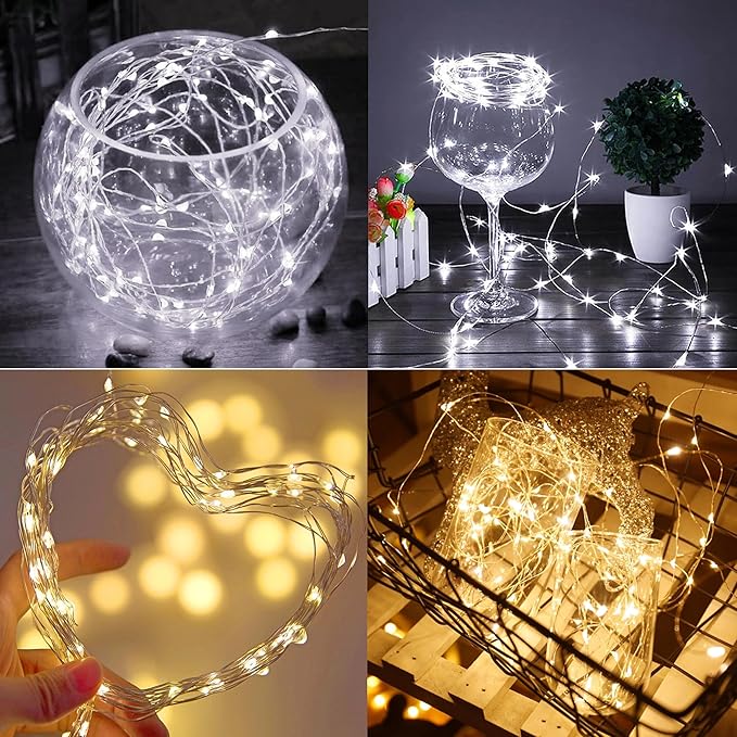 WATERGLIDE 12 Pack Fairy Lights Battery Operated, 7 ft 20 LED Mini String Lights - Image 5
