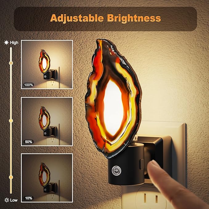 JandCase Night Lights Plug into Wall: Agate Night Light, Dimmable Night Light - Image 2